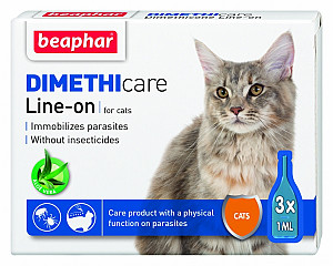 beaphar DIMETHIcare Line-on ampule proti bolham, klopom in insektom - za mačke