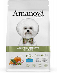 AMANOVA natural & tasty - ADULT MINI DIGESTIVE Divine Rabbit - SVEŽ KUNEC BREZ ŽIT