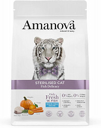 AMANOVA SVEŽA BELA RIBA BREZ ŽIT ZA STERILIZIRANE MAČKE - natural & tasty STERILISED CAT Fish Delicacy