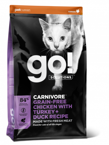 GO! CARNIVORE GRAIN FREE - piščanec, puran in raca