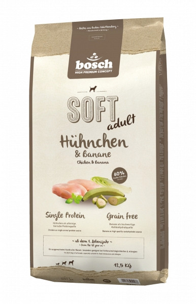 Bosch Soft+ piščanec in banana - 60% svežega piščančjega mesa