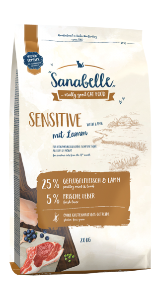 Hrana za mačke Sanabelle Sensitive z nežno jagnjetino