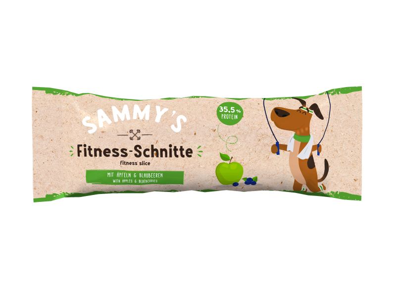 SAMMYS FITNESS-SCHNITTE Z JABOLKOM IN BOROVNICAMI