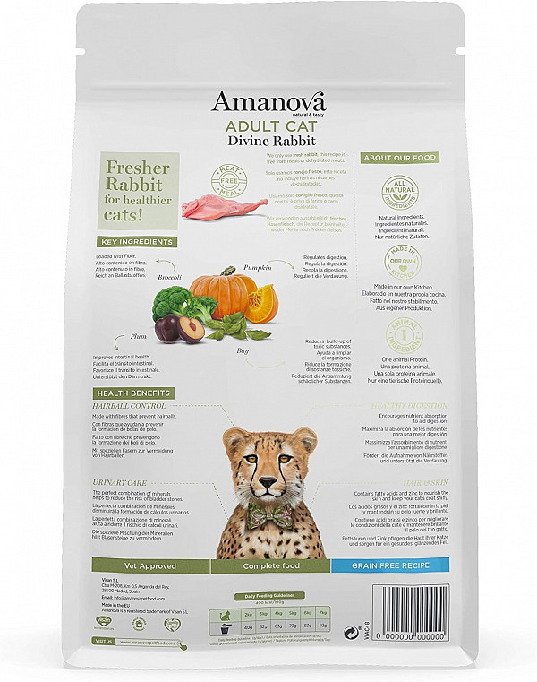AMANOVA KUNEC BREZ ŽIT ZA ODRASLE MAČKE - natural & tasty ADULT CAT Divine Rabbit