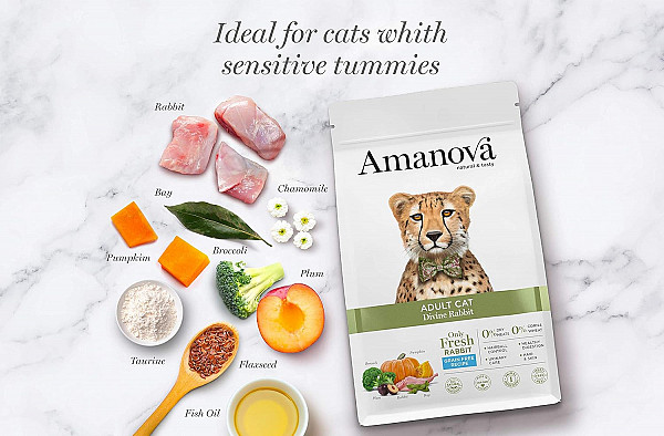 AMANOVA KUNEC BREZ ŽIT ZA ODRASLE MAČKE - natural & tasty ADULT CAT Divine Rabbit