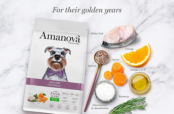 AMANOVA SVEŽA BELA RIBA IN KVINOJA natural & tasty - MATURE FISH DELICAY