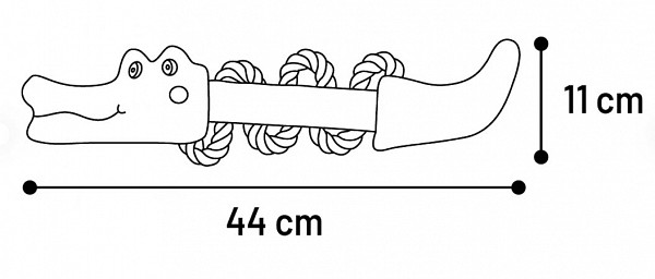 FLAMINGO - IGRAČA JOKKO KROKODIL Z VRVICO SIVA